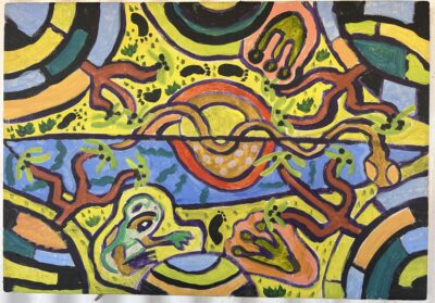 Frog and Snake Story - Painting - Abel Joshua